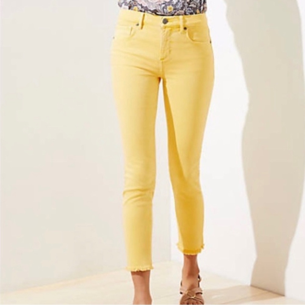 LOFT Lemon Yellow Cropped Ankle Jeans